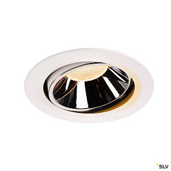 LED Ceiling recessed luminaire NUMINOS DL XL, 2700K, IP20, rotatable / pivotable, 40, 3400lm, UGR 18, white/chrome