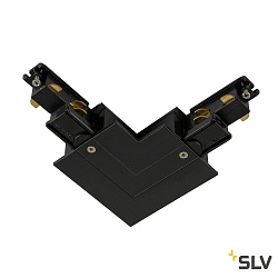 3-phase L-connector S-TRACK earth left, black