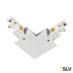 3-phase L-connector S-TRACK earth left, white