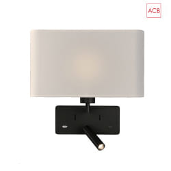 wall luminaire ROMEO 16/3971 with switch, with USB connection, adjustable E27 IP20, black