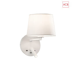 reading lamp STILO 16/8202 with USB connection E27 IP20, white