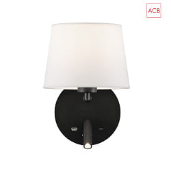 reading lamp STILO 16/8202 with USB connection E27 IP20, black