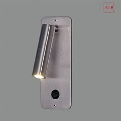 LED Leseleuchte ARON 16/3240, Einbau-Version, 3W 3000K 315lm, mit Schalter, verstellbar, Nickel satiniert