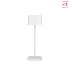battery table lamp STROLL 8218 with switch, with accumulator IP65, white matt
