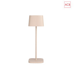 battery table lamp STROLL 8218 with switch, with accumulator IP65, sand coloured