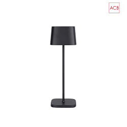 battery table lamp STROLL 8218 with switch, with accumulator IP65, black matt