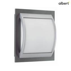 Outdoor Wall and Ceiling luminaire Type No. 6202, IP44, 26.5 x 30cm, E27 QA55 max. 57W,cast alu, glass, silver / anthracite