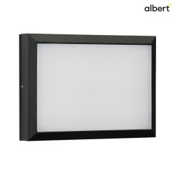 Outdoor LED Wand- und Deckenleuchte Typ Nr. 6403, IP54 IK08, 26 x 19cm, 16W 3000K 1600lm, dimmbar, Schwarz matt