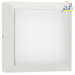 Outdoor LED Wall and Ceiling luminaire Type No. 6561, IP54 IK08, 26 x 26cm, 16W 3000K 1600lm, cast alu, dimmable, white matt