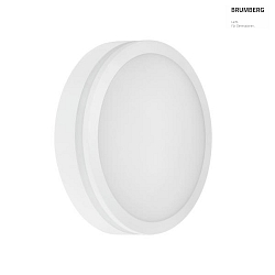outdoor wall luminaire EYE round, impact resistant, lateral light direction IP65, white matt 
