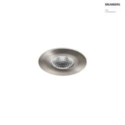 downlight OBIRA round, rigid, built-in version IP65, brushed nickel dimmable