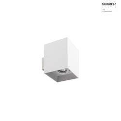 wall luminaire M1 down, square, swivelling, flush, recessed IP20, powder coated, white matt dimmable