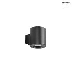 wall luminaire M1 down, smooth, round, rigid, flush IP20, powder coated, black matt dimmable