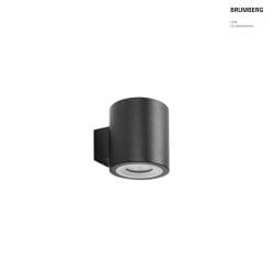 wall luminaire M1 down, smooth, round, rigid, flush IP20, powder coated, black matt dimmable