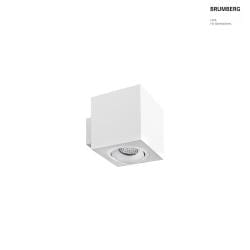 wall luminaire M1 down, square, smooth, swivelling, low IP20, powder coated, white matt dimmable