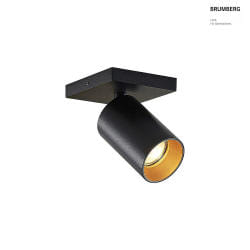 ceiling luminaire TAGES 1 flame, square GU10 IP20, black matt dimmable