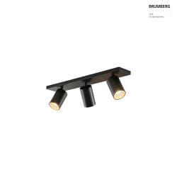 ceiling luminaire TAGES 3 flames, square, long GU10 IP20, black matt dimmable