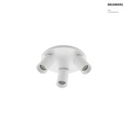 ceiling luminaire TAGES 3 flames, round GU10 IP20, white matt dimmable
