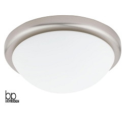Premium ceiling luminaire, matt nickel chaplet / opal matt glass,  39cm, 2x E27 max. 75W