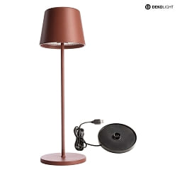battery table lamp BUNDLE CANIS set of 1, with charger IP65, mat, terracotta dimmable