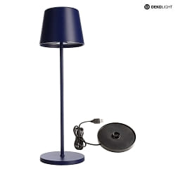battery table lamp BUNDLE CANIS set of 1, with charger IP65, mat, cobalt blue dimmable