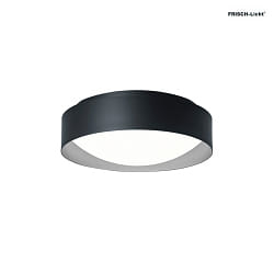 wall and ceiling luminaire PREMIUM ARCHITEKTUR  30,8cm round IP40, black, metal grey dimmable