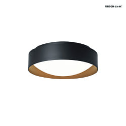wall and ceiling luminaire PREMIUM ARCHITEKTUR  30,8cm round IP40, black, copper brown dimmable