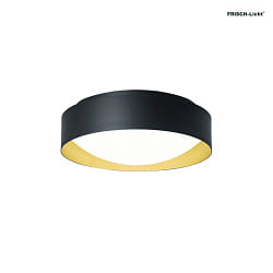wall and ceiling luminaire PREMIUM ARCHITEKTUR  30,8cm round IP40, gold, black dimmable
