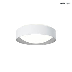 wall and ceiling luminaire PREMIUM ARCHITEKTUR  30,8cm round IP40, white, metal grey dimmable