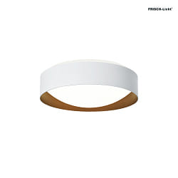 wall and ceiling luminaire PREMIUM ARCHITEKTUR  30,8cm round IP40, white, copper brown dimmable