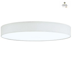 LED ceiling luminaire LUNA,  30cm, 22W 2700K 1880lm, white fabric cover below, dimmable, white chintz
