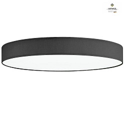 LED ceiling luminaire LUNA,  30cm, 22W 2700K 1880lm, white fabric cover below, dimmable, slate chintz