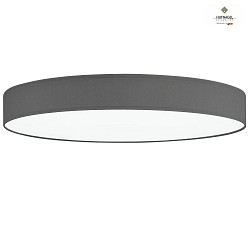 LED ceiling luminaire LUNA,  30cm, 22W 3000K 1950lm, white fabric cover below, dimmable, taupe chintz
