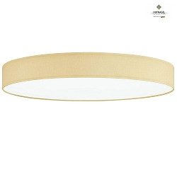LED ceiling luminaire LUNA,  60cm, 30W 4000K 3600lm, white fabric cover below, dimmable, champaign chintz