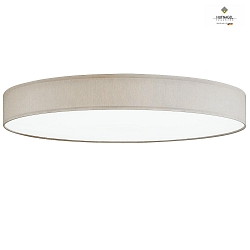 LED ceiling luminaire LUNA,  60cm, 30W 4000K 3600lm, white fabric cover below, dimmable, melange chintz