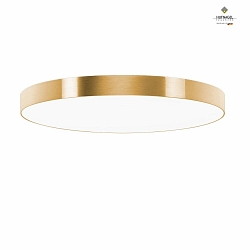 LED ceiling luminaire AURELIA,  60cm, 30W 4000K 3500lm, white fabric cover below, dimmable, brushed golden structural film