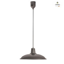 pendant luminaire FORM 1 flat, half round, with cable lift E27 IP20, titanium dimmable