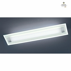 LED Deckenleuchte XENA L, Edelstahl/Sicherheitsglas, dimmbar, 100x22cm, 48W 27000K 6100lm