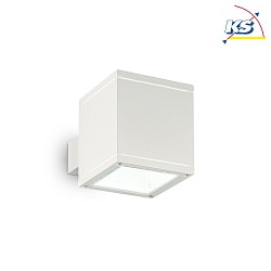 Wall luminaire SNIF SQUARE, IP44, Up/Down, G9 max. 40W, aluminium / pyrex glass, white
