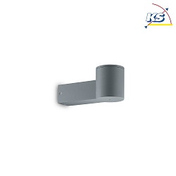 Outdoor wall luminaire CLIO, IP44, E27, without cover, aluminium, grey