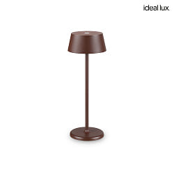 battery table lamp PURE IP54, coffee brown dimmable