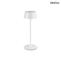 LED Outdoor Akku-Tischleuchte PURE, 32cm, 3,7V, 1,5W, 3000K, 230lm, IP54, integr. Touch-Dimmer, wei