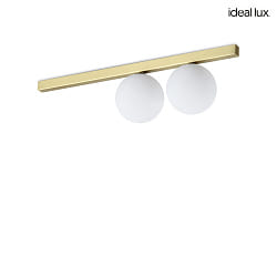 ceiling luminaire BINOMIO 2 flames G9 IP20, brushed brass dimmable