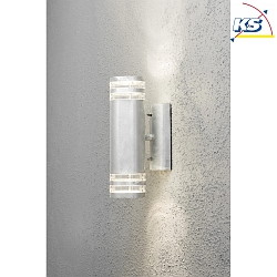 Outdoor wall luminaire MODENA UP/DOWN DOUBLE, 2x GU10 max. 35W, galvanised steel / clear acrylic glass