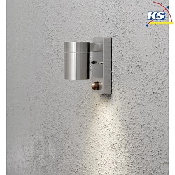 Outdoor wall luminaire MODENA DOWN with motion detector, GU10 max. 35W, stainless steel 304 / clear glass