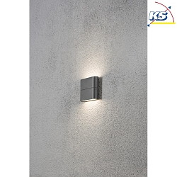 HighPower LED outdoor wall luminaire CHIERI SLIM, Up/Down, 2x3W 3000K 450lm, anthracite aluminium / opal acrylic glass