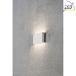 HighPower LED outdoor wall luminaire CHIERI WIDE, Up/Down, 2x6W 3000K 950lm, white aluminium / opal acrylic glass