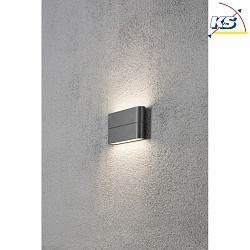 HighPower LED outdoor wall luminaire CHIERI WIDE, Up/Down, 2x6W 3000K 950lm, anthracite aluminium / opal acrylic glass