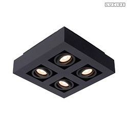 LED Deckenstrahler XIRAX, GU10, 4x5W 2200K/3000K, dimmbar, schwarz