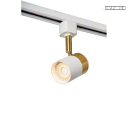 1-phase spot TRACK FLORIS swivelling, rotatable GU10 IP20, brass, white dimmable